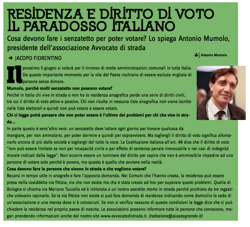 Residenza e diritto di voto, il paradosso italiano