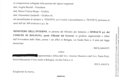 Il Tribunale di Bologna respinge il ricorso del Viminale: si alla residenza ai richiedenti asilo