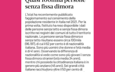 IN 5 ANNI RADDOPPIATE LE PERSONE IN STRADA IN ITALIA