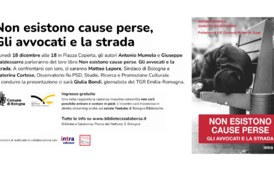 PRESENTAZIONE DEL MIO LIBRO “NON ESISTONO CAUSE PERSE”. 18 DICEMBRE ORE 18 SALA BORSA